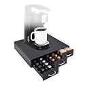 Coffee Pod Storage Drawer Coffee Capsule Organize Drawer Coffee Maker Holder Organizer,Compatible with 36 Capacity K-Cup or 48 Nespresso Capsule, Black