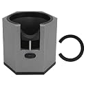 Coffee Portafilter Holder Stand with Adjustable Height Knob and Removable Bracket Cover, Aluminum Alloy Non Slip Base for Restaurants Homes Cafes (Black)