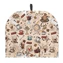 Coffee Print Tea Cosy Teapot Cover Breakfast Coffee Warmer Cozy Kettle Cover Water Kettle Protector Kitchen Cozies Insulated Large Teapot Quilt Warmer for Kitchen Dining Table