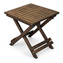 Coffee Table in Solid Wood,Foldable,Picknic Table18x18x18", Burnt Finish