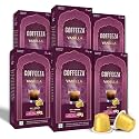 Coffeeza Vanilla Flavoured Coffee Capsules, Intensity - 6 | Aluminium Coffee Pods |100% Arabica | Box of 6 (60 Capsules)