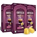 Coffeeza Vanilla Flavoured Coffee Capsules, Intensity - 6 | Aluminium Pods |100% Arabica Coffee | Box of 3 (30 Capsules)