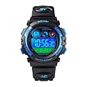 cofuo Kids Digital Sport Watch for Boys Girls, Kid Waterproof Electronic Multi Function Casual Outdoor Watches, 7 Colorful LED Luminous Alarm Stopwatch Wristwatch