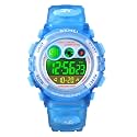 cofuo Kids Digital Sport Watch for Boys Girls, Kid Waterproof Electronic Multi Function Casual Outdoor Watches, 7 Colorful LED Luminous Alarm Stopwatch Wristwatch