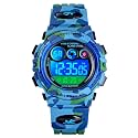 cofuo Kids Digital Sport Watch for Boys Girls, Kid Waterproof Electronic Multi Function Casual Outdoor Watches, 7 Colorful LED Luminous Alarm Stopwatch Wristwatch