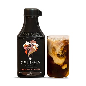 cohoma coffee cold brew french vanilla 105l bottle i naturally flavoured  ready-to-drink  makes 7-10 glasses  made with fresh roasted 100 aa arabica coffee  no equipment required