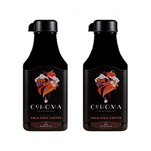 cohoma french vanilla cold brew coffee ready-to-drink ground coffee 100 aa grade single-estate arabica smooth amp rich flavor 105l bottles pack of 2