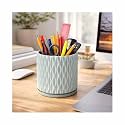 COI 360° Rotating Blue Pen Holder for Desk – 5-Compartment Desk Organizer for Pens, Pencils, Makeup Brushes &amp; Cosmetics | Multi-Purpose Stationery &amp; Vanity Organizer for Home, Office &amp; School