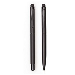 coi black full matte pen set with blue ink and executive use roller and ball point pen set of 2 pens