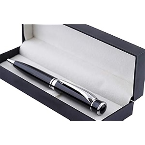 coi black full pen set with blue ink and executive use roller point pen nature black