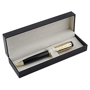coi black and gold pen with blue ink and executive use roller point pen