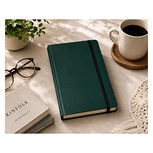 coi green diary 240 pages hardcover un - ruled pages 55 x 825-inch for men amp women