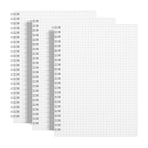 coi a5 wiro-bound notebook set of 3  480 pages 100 gsm bleed-free graphgrid paper  durable transparent cover acid-free 360 lay-flat  ideal for sketching drawing note-taking
