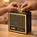 COINCASTLE 25,000 Savings Challenge Wooden Money Bank Box Cash Box