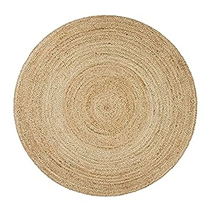 coir dcor braided beige natural jute round jute rugmat for yoga jute carpet for livingroom bedroom dining room_5x5 feet