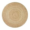 Coir Décor Braided Beige Natural Jute Round Jute Rug/Mat for Yoga, Jute Carpet for Livingroom, Bedroom, Dining Room_(3x3 Feet)