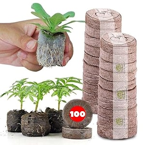 coir seed germination kit 45mm  coco peat pellets for seedling trays  organic seed starter plugs  fast germination amp healthy root development 100 pcs