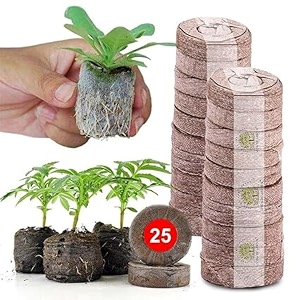 coir seed germination kit 45mm  coco peat pellets for seedling trays  organic seed starter plugs  fast germination amp healthy root development 25 pcs