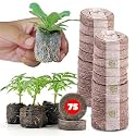Coir Seed Germination Kit 45MM | Coco Peat Pellets for Seedling Trays | Organic Seed Starter Plugs | Fast Germination &amp; Healthy Root Development (75 pcs)