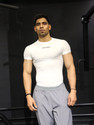 COITONIC Men Solid Round Neck Polyester White