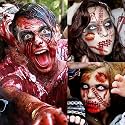 COKTAK 136+ PCS Halloween Temporary Tattoos For Adults, Kids, Men, Women - Zombie, Scary, Bloody, Chucky, Face, Scratches, Stickers, Wound