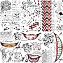 COKTAK 6 Sheets Tattoos Halloween Makeup Kit Cosplay Costume, HQ Clown Face Tattoos Stickers, Fake Hand Temporary Tattoos Halloween, Bulk Prisoner Inmate Rapper Gothic Tattoos Set
