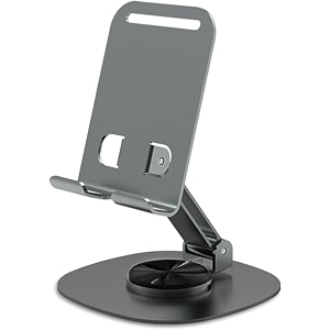coku mobile phone stand 360 rotation height and angle adjustable cell phone stand for desk office foldable desktop phone holder for smartphone 4-103939 tablet holder gray
