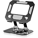 coku Tablet Stand for Desk, Foldable 360° Rotating Tablet Stand, Super Stable &amp; Portable iPad Tablet Holder for Office, Kitchen, Compatible with 4"-13" for All Tablets (Black)
