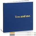 Colarr 8.7x8.7" Blue Hardcover Couples Scrapbook Photo Album 2 Markers