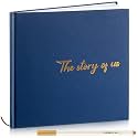 Colarr 8.7x8.7" Hardcover Couples Scrapbook Photo Album 2 Markers, Black