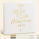 Colarr 8.7x8.7" White Hardcover Couples Scrapbook Photo Album 2 Markers