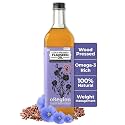 oRegion Cold Pressed Wood Pressed Flaxseed Oil (500 ml) | Kachi Ghani Alsi Ka Tel | Omega-3 Rich | Pure &amp; Unadulterated | Multipurpose Edible Oil | Good for Gut, Heart, Hair &amp; Skin | Preservative Free | Glass Bottle
