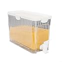 Cold Water Dispenser with Tap for Refrigerator, Leak-Proof Faucet and Removable Filter, PP Material Beverage Jug for Cold Drinks, Juice and Tea, White