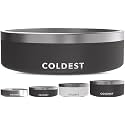Coldest Dog Bowl - Anti Rust Metal, Non Slip, 3 Layers Insulated Stainless Steel Dog Bowls - Spill Proof &amp; Heavy Duty - Water Bowl for Dogs, Cats &amp; Pets, Dish Washer Safe (42 oz, Stealth Black)
