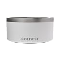Coldest Dog Bowl - Anti Rust Metal, Non Slip, 3 Layers Insulated Stainless Steel Dog Bowls - Spill Proof &amp; Heavy Duty - Water Bowl for Dogs, Cats &amp; Pets, Dish Washer Safe (200 oz, Epic White)