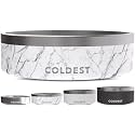 Coldest Dog Bowl - Anti Rust Metal &amp; Non Slip Dog Bowls Large, Spill Proof Heavy Duty 3 Layers Insulated Dog Bowl - Food and Water Bowl for Dogs, Cats &amp; Pets, Dishwasher Safe (42 oz, Carrara Marble)
