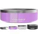 Coldest Dog Bowl - Anti Rust Metal, Non Slip, 3 Layers Insulated Stainless Steel Dog Bowls - Spill Proof &amp; Heavy Duty - Water Bowl for Dogs, Cats, Dish Washer Safe (42 oz, Saturns Purple Glitter)