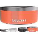 Coldest Dog Bowl - Anti Rust Metal, Non Slip, 3 Layers Insulated Stainless Steel Dog Bowls - Spill Proof &amp; Heavy Duty - Water Bowl for Dogs, Cats &amp; Pets, Dish Washer Safe (100 oz, Candy Red Glitter)