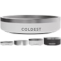 Coldest Dog Bowl - Anti Rust Metal, Non Slip, 3 Layers Insulated Stainless Steel Dog Bowls - Spill Proof &amp; Heavy Duty - Water Bowl for Dogs, Cats &amp; Pets, Dish Washer Safe (21 oz, Epic White)