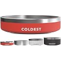 Coldest Dog Bowl - Anti Rust Metal, Non Slip, 3 Layers Insulated Stainless Steel Dog Bowls - Spill Proof &amp; Heavy Duty - Water Bowl for Dogs, Cats &amp; Pets, Dish Washer Safe (21 oz, Red)
