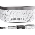 Coldest Dog Bowl, Insulated Stainless Steel Bowl (Carrara Marble, 100 oz)