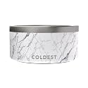Coldest Dog Bowl, Insulated Stainless Steel Bowl (Carrara Marble, 200 oz)