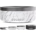 Coldest Dog Bowl, Insulated Stainless Steel Bowl (Carrara Marble, 64 oz)