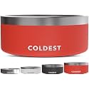 Coldest Dog Bowl, Insulated Stainless Steel Bowl (Crimson Red, 100 oz)