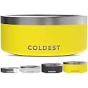 Coldest Dog Bowl, Insulated Stainless Steel Bowl (Solar Yellow, 100 oz)