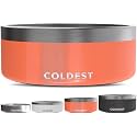 Coldest Dog Bowl, Insulated Stainless Steel Bowl (Candy Red Glitter, 64 oz)