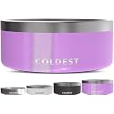 Coldest Dog Bowl, Insulated Stainless Steel Bowl (Saturns Purple Glitter, 100 oz)