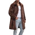 Colf Men's Winter Fluffy Lapel Faux Fur Coat Jacket