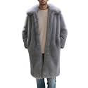 Colf Men's Winter Fluffy Lapel Faux Fur Coat Jacket