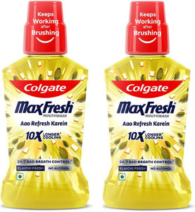 colgate maxfresh plax antibacterial elaichi fresh mouthwash 2x250ml - elaichi fresh 500 ml